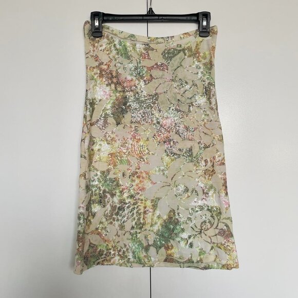 Mais x Frida | "Fiore" pastel green sequin strapless mini bodycon dress | Size S - Picture 6 of 8